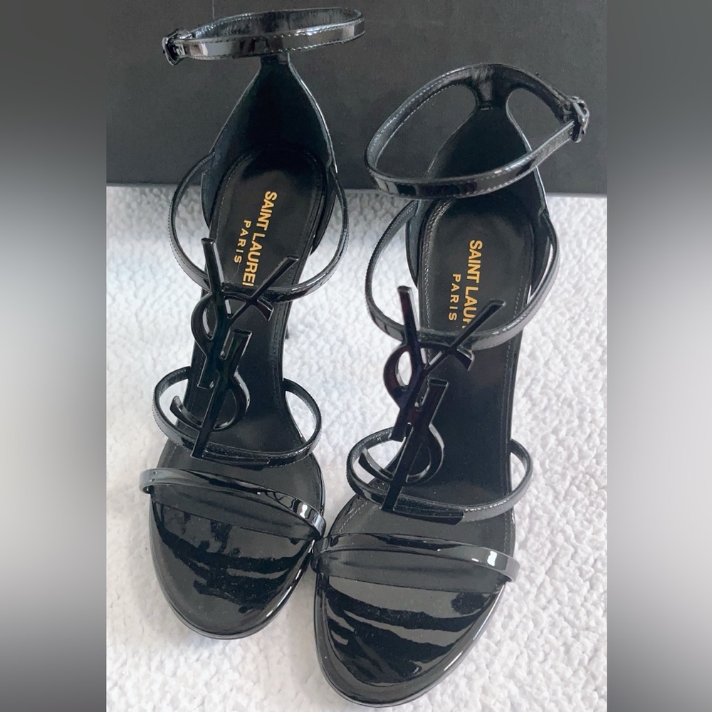 Saint Laurent YSL 100mm Opyum Patent Leather Sandals - Picture 9 of 16